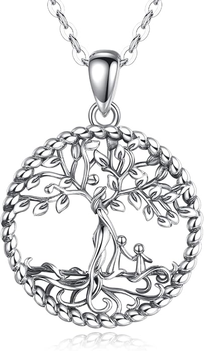 Vito 925 Sterling Silver Tree of Life Necklace for Women, Mother Tree Pendant for Mom Mother Necklace Mother's Day Jewelry Gift for Wife Grandma, 18/22 Inch Chain