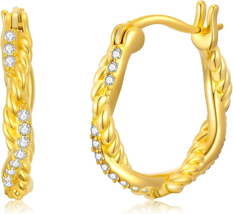 Gold Dainty Hoop Earrings for Women Hypoallergenic Lightweight 14K Gold Huggie Earrings Jewelry Valentines Day Gifts for Wife Girlfriend Her