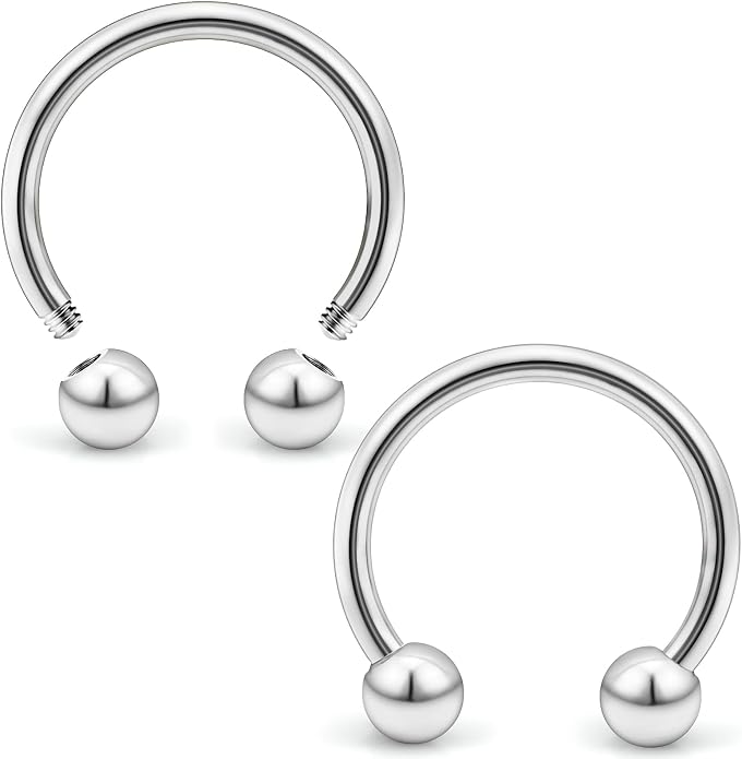 20G-2G ASTM F136 Titanium Septum Rings Nose Ring Hoops Circular Barbell Helix Snug Tragus Rook Daith Cartilage Earring Sneke Bites Lip Ring Hoop Smiley Piercing Jewelry for Women Men 6mm-19mm