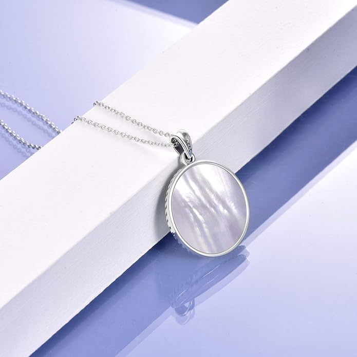 ONEFINITY Tree of Life Necklace for Women Sterling Silver Abalone Shell Crystal Tree of Life Pendant Necklace Family Tree Jewelry for Mom Daughter Sister Girls Christmas Gifts