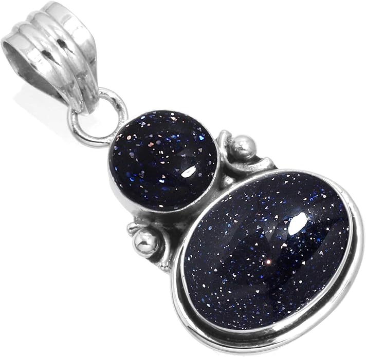 Handmade Genuine 925 Sterling Silver Pendant Necklace Natural Gemstone Crystal, Lapis, Onyx, Amber Oval Round Boho Jewelry For Women