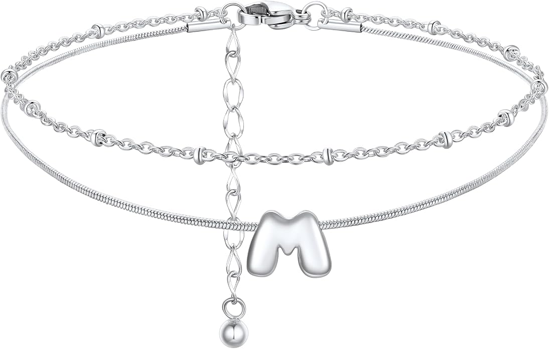 ChainsProMax Initial Ankle Bracelets for Women, Waterproof Anklets Bracelet Adjustable Summer Beach Women Foot Jewelry, Stainless Steel/Gold Plated-Send Gift Box/Letter A-Z