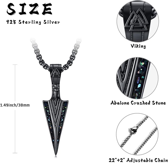 Viking Necklace for Men 925 Sterling Silver Viking Norse Pagan Jewelry Gifts for Women
