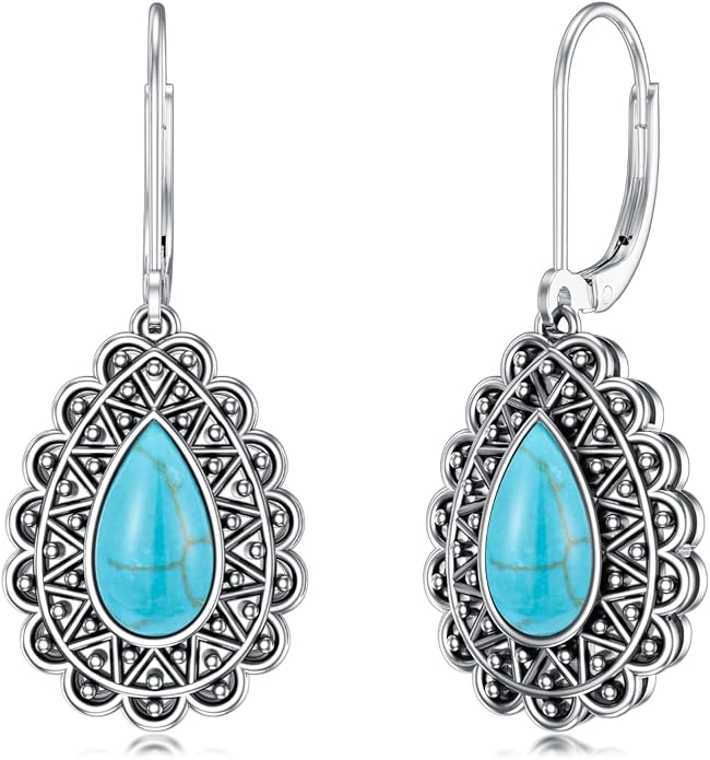Dorunmo 925 Sterling Silver Western Dangle Earrings for Women Bohemian Earrings Hypoallergenic Christmas Jewelry Gifts for Women