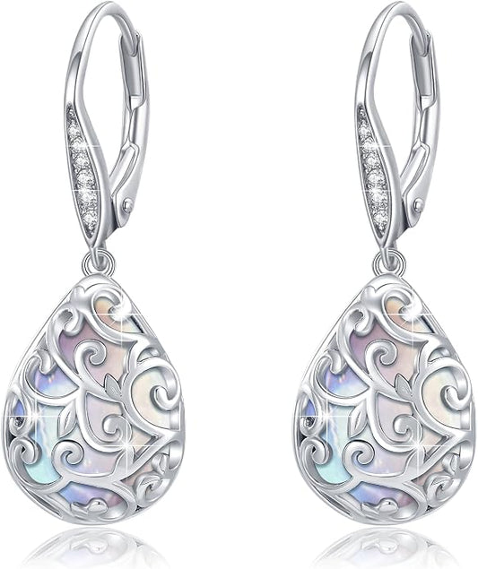 Trendy Dangle Earrings for Women Teen Girls Sterling Silver 12 Birthstone Earrings Minimalist Hypoallergenic Earrings for Sensitive Ears Jewelry Gifts