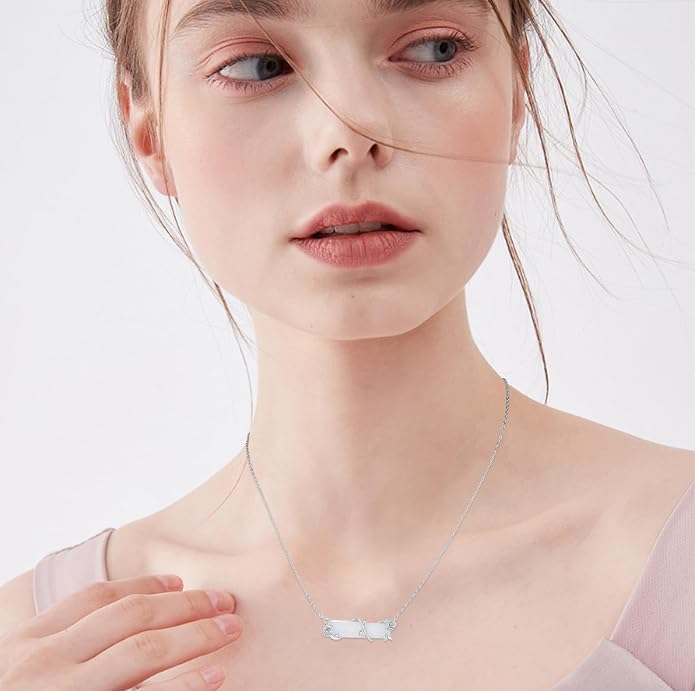 Bar Opal Leaf Necklace For Women S925 Sterling Silver White Opal Pendant with Leaf Charm Bar Pendant Jewelry Gift For Mom Daughter Wife