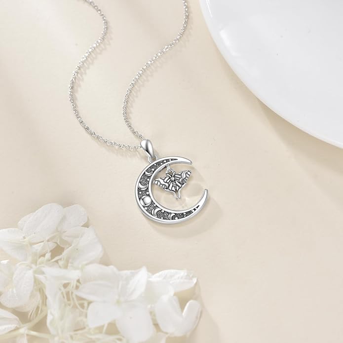 Sun and Moon Necklace 925 Sterling Silver Sun Moon Pendant Gemstone Jewelry Gifts for Women