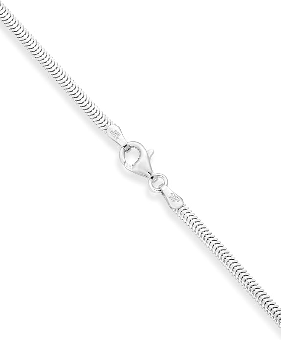 Miabella Italian Solid 925 Sterling Silver, 18K Yellow Gold Plated 2mm Domed Herringbone Snake Chain Link Bracelet for Women Men, Made in Italy