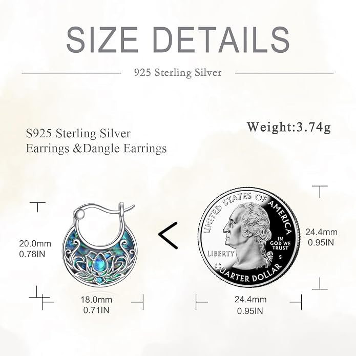 Tree of Life/Sunflower/Mountain/Daisy/Flower/Dragonfly/Butterfly/Earrings 925 Sterling Silver Hoop Earrings for Women