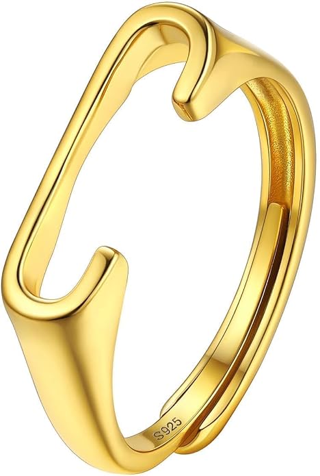 SILVERCUTE 925 Sterling Silver Initial Rings for Women,Adjustable Capital Letter Ring Hypoallergenic,Minimalist 925 Silver Rings for Mother Daughter
