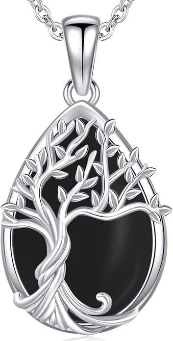 Odinstone Tree of Life Necklace, Sterling Silver Pendant for Women Family Tree Necklaces Jewelry for Mom/Wife/Grandma(With Fine Gift Box)
