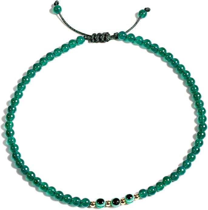 Evil Eye Ankle Bracelets for Women Beads Anklets Beach Accessiory Gemstone Healing Crystal Adjustable