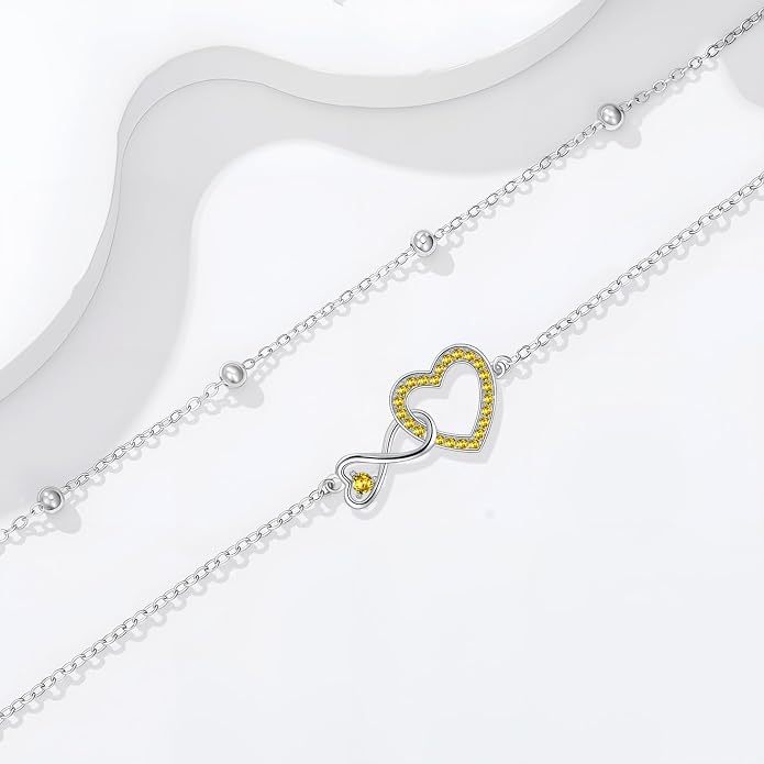 Anklet for Women 925 Sterling Silver Double Infinity Ankle Bracelet Waterproof Summer Jewelry Anniversary Birthday Gifts for Her