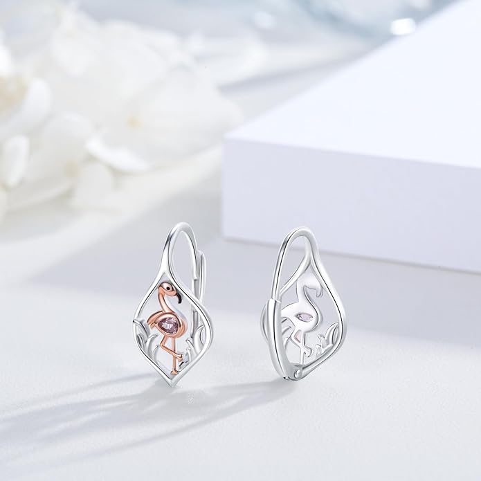 Cute Animal Leverback Earring 925 Sterling Silver Summer Bohemia Beach Theme Earrings for Women