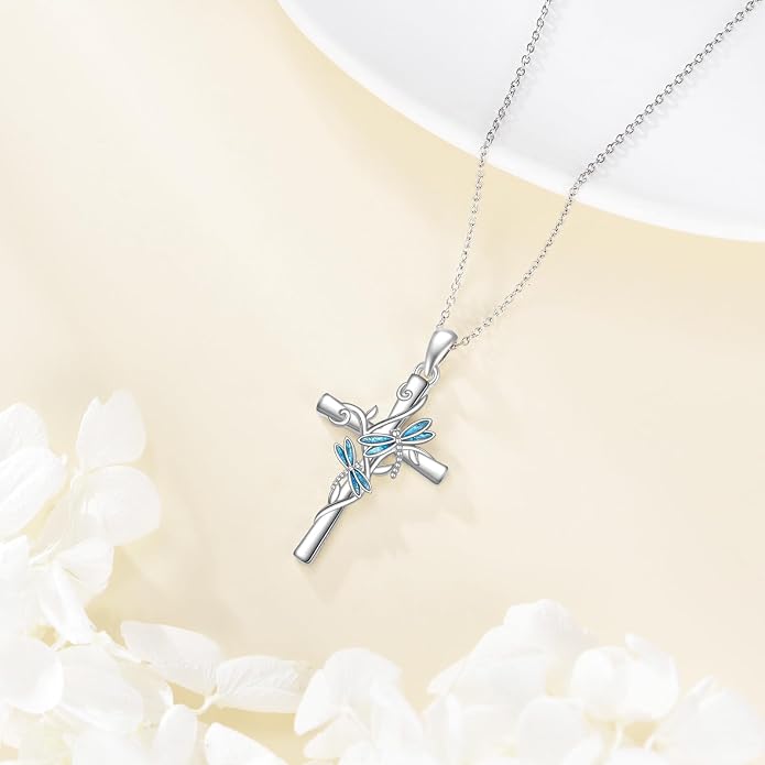 Cross Necklace 925 Sterling Silver Cross Faith Pendant Christian Jewelry Gifts for Women Men
