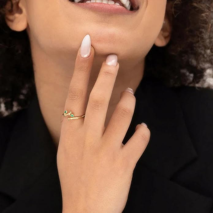14K Gold Vermeil Ring for Women, Minimalist Stackable Band, 925 Sterling Silver Statement & Everyday Jewelry, Gifts for Women