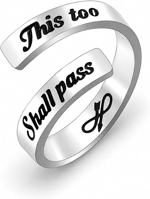 Uloveido Adjustable Inspirational Flying Dandelion Double Stainless Steel Freedom Ring Bands Cool Stacking Gift for Women, Engraving Rings Motivational Gift Y2004