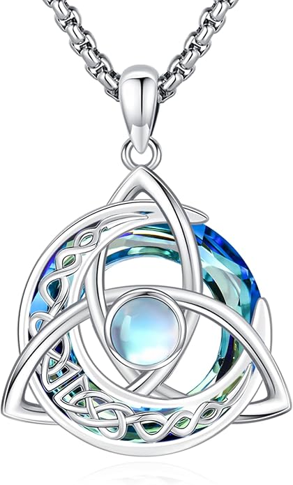 Pentagram/Celtic Knot/Witches Knot/Santa Muerte/Triple Moon Goddess/Baphomet/Hecate Necklace Sterling Silver Magic Wiccan Amulet Pagan Jewelry for Women Men