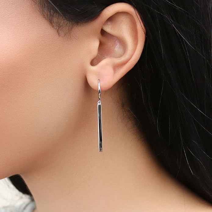 BERRICLE Sterling Silver Minimalist Dangle Earrings for Women, Gold Flashed Fish Hook/Leverback Drop Earrings - Trendy Design in Ball Bead, Bar, Teardrop, Treble Clef Music Note