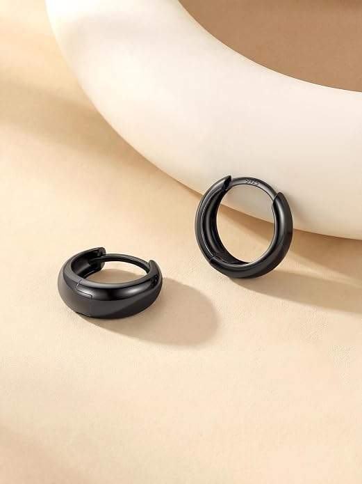Bestyle Gold Huggies Earrings for Women Hypoallergenic 925 Sterling Silver Post Huggie Hoop Earrings Thick Lightweight Small Hoop Earrings 8/10/12/14mm