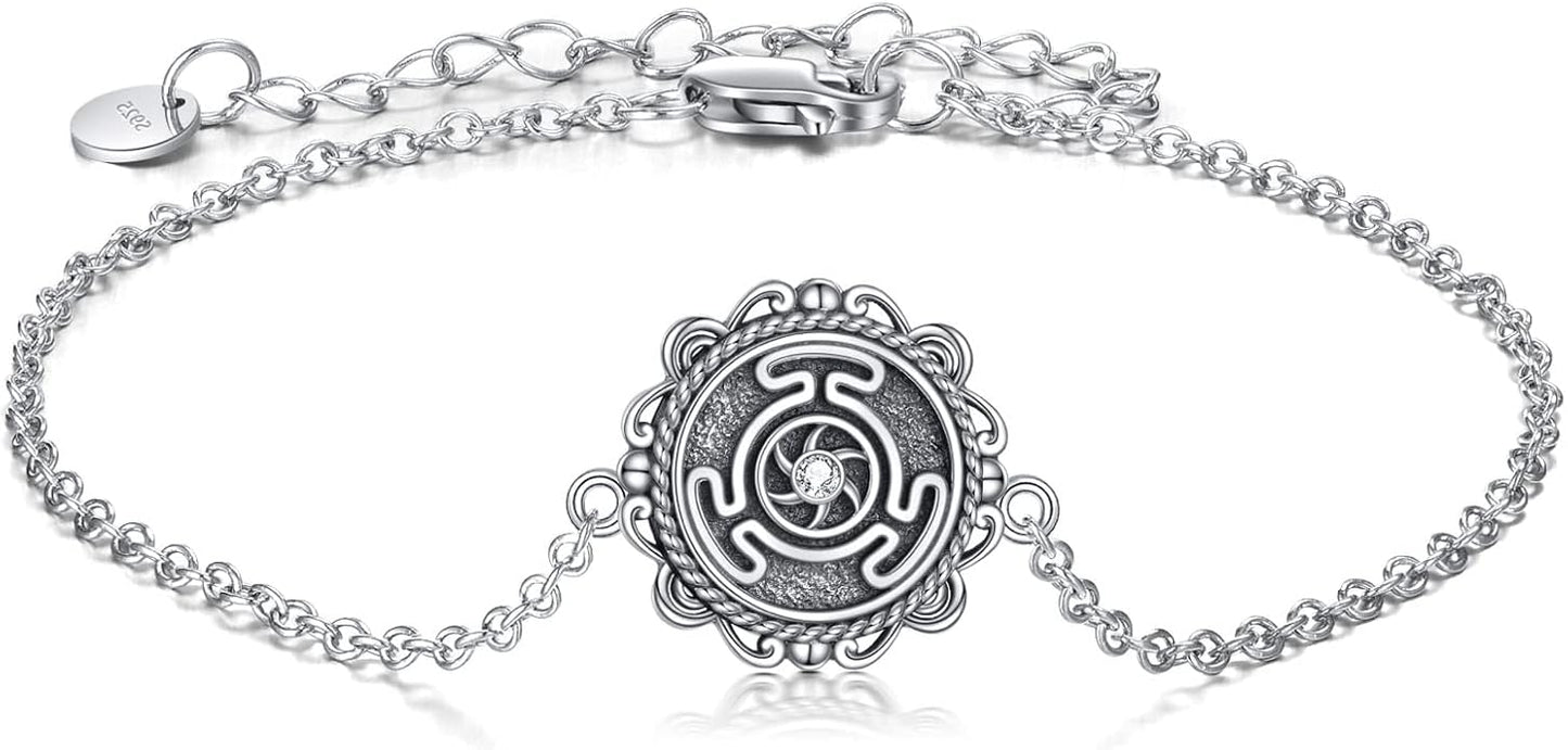 CRMAD Moonstone Moon/Star/Daisy/Turquoise/Rose Flower/Cat/Star/Hecate/Airplane/Pearl/Chakra/Rose Pearl/Butterfly/Wave/Starfish Anklet for Women Sterling Silver Anklet Irish Jewelry