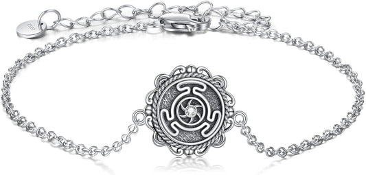 CRMAD Moonstone Moon/Star/Daisy/Turquoise/Rose Flower/Cat/Star/Hecate/Airplane/Pearl/Chakra/Rose Pearl/Butterfly/Wave/Starfish Anklet for Women Sterling Silver Anklet Irish Jewelry