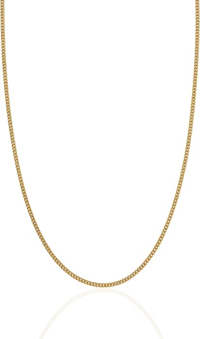 CRAFTD - Gold Curb Link Chain - Durable 18K Gold & 316L Stainless Steel - Waterproof, Heat & Sweat Resistant - Gifts for Men - Men's Jewelry