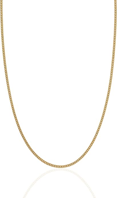 CRAFTD - Gold Curb Link Chain - Durable 18K Gold & 316L Stainless Steel - Waterproof, Heat & Sweat Resistant - Gifts for Men - Men's Jewelry