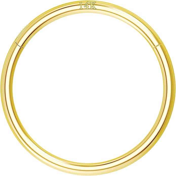 COCHARM 14K Solid Gold 18g/16g Nose Rings 16G Septum Rings Yellow Gold Tragus Helix Cartilage Conch Earring Hoops 18 Gauge Piercing Hoop