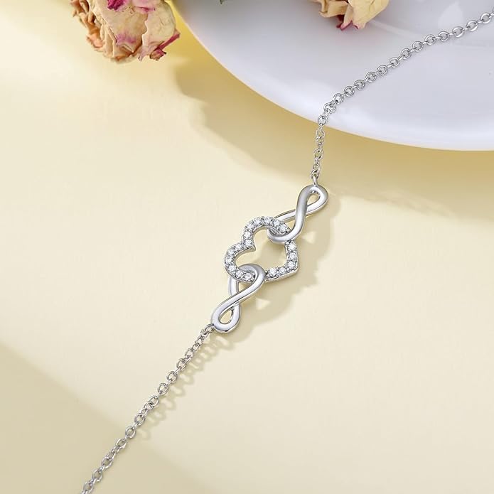 Dragonfly/Evil Eye/Hamsa Evil Eye/Lotus/Mushroom Anklet Bracelets for Women Sterling Silver Adjustable Double Layered Bracelet Anklet Mother's Day Jewelry Gifts Beach Jewelry