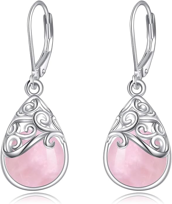925 Sterling Silver Leverback Earrings Vintage Filigree Dangle Drop Earrings Jewelry Birthday Gifts for Women