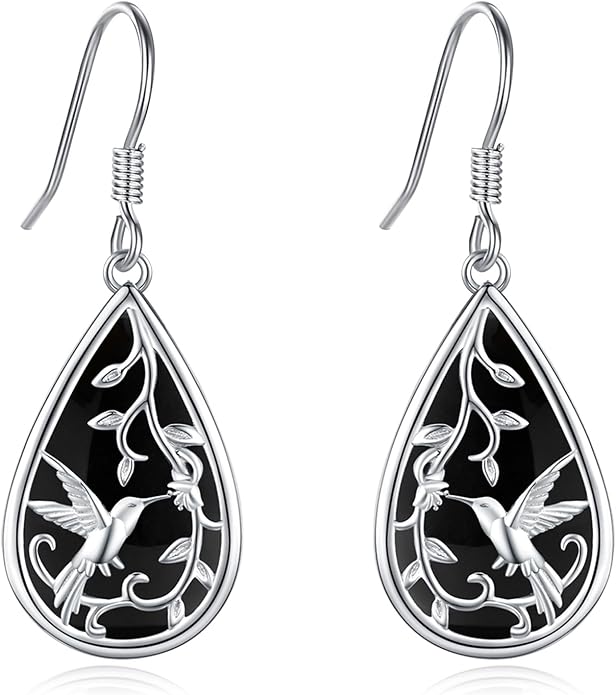 Dangle Earrings Sterling Silver Moonstone/Turquoise/CZ/Crystal Earrings for Women Tree of Life Animal Filigree Leverback Earrings Jewelry Gifts