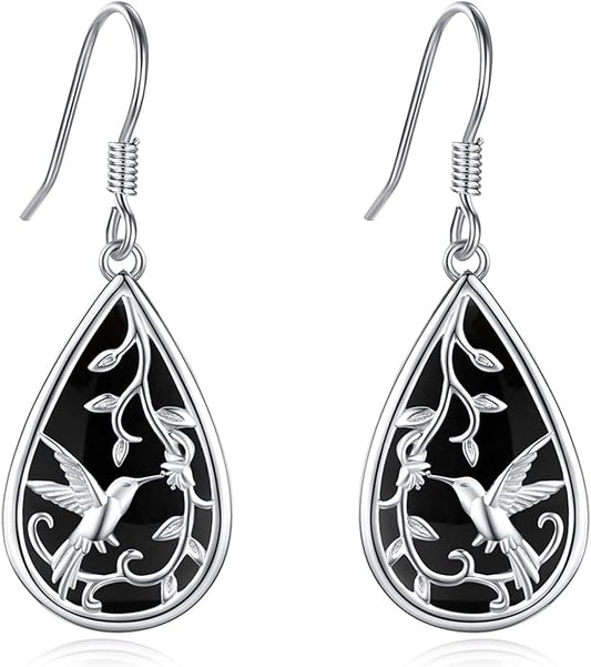 Dangle Earrings Sterling Silver Moonstone/Turquoise/CZ/Crystal Earrings for Women Tree of Life Animal Filigree Leverback Earrings Jewelry Gifts