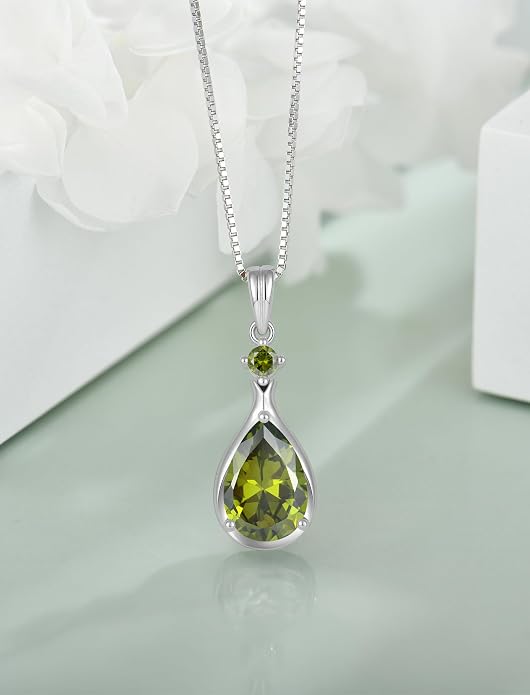 Birthstone Necklace for Women Teardrop Necklace S925 Sterling Silver Infinity Love Pendant for Mom Women