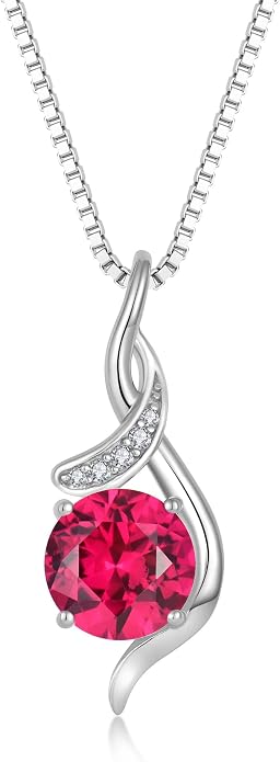 Women‘s Birthstone Pendant Necklace S925 Sterling Silver Imitation Diamond Infinity Necklace Jewelry Gift for Her