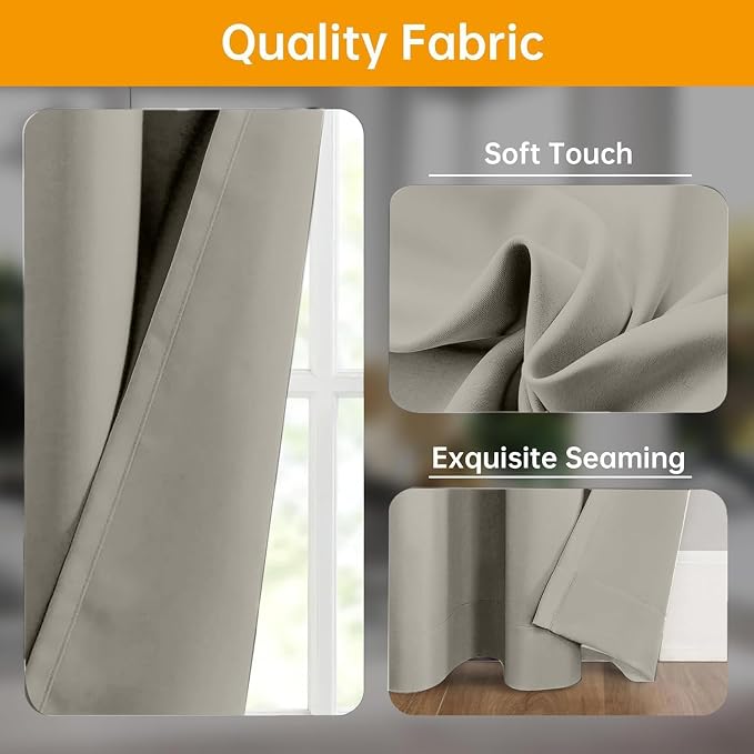 Room Divider Curtains Flexible Ceiling Tracks set Curtain track Ceiling Mount Blackout Curtain for Living Room Bedroom Ceiling Curtain Rod Privacy Dividers Panel W120xH120 Light Grey Drape&Black rail