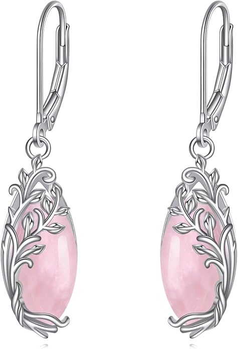 POPLYKE Tree of Life Teardrop Drop Dangle Earrings Sterling Silver Leverback Earrings Jewelry