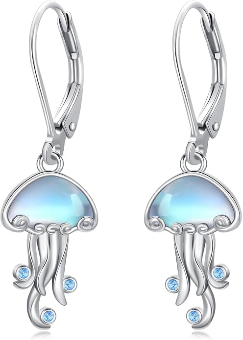 Dorunmo Moonstone Dangle Drop Earrings s925 Sterling Silver Leverback Earrings Filigree Moonstone Jewelry Birthday Gifts for Women