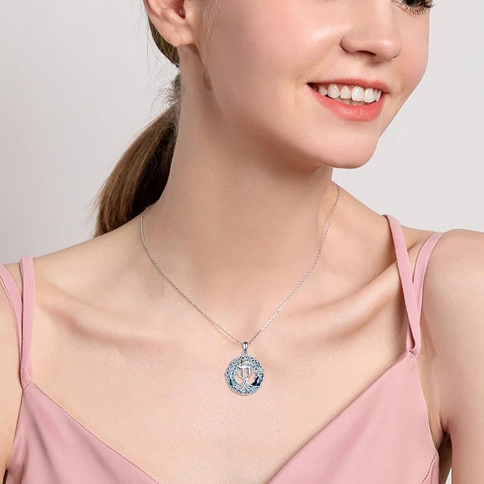 YFN Tree of Life Necklace Sterling Silver Celtic Knot Tree Pendant Jewelry Gifts for Women Men