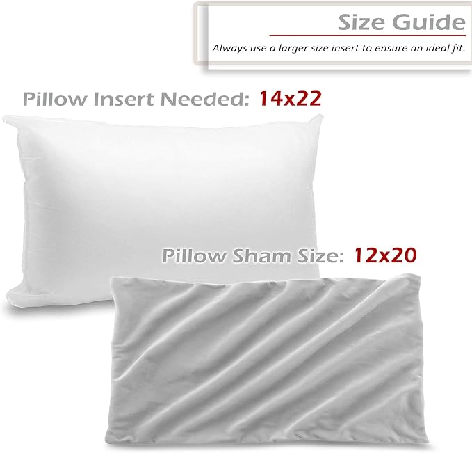 Nestl Throw Pillow Covers, Cozy Velvet Decorative Pillow Covers 12 x 20 Inches, Soft Solid Couch Pillow Covers for Sofa, Bed and Car, Set of 4 - Light Gray