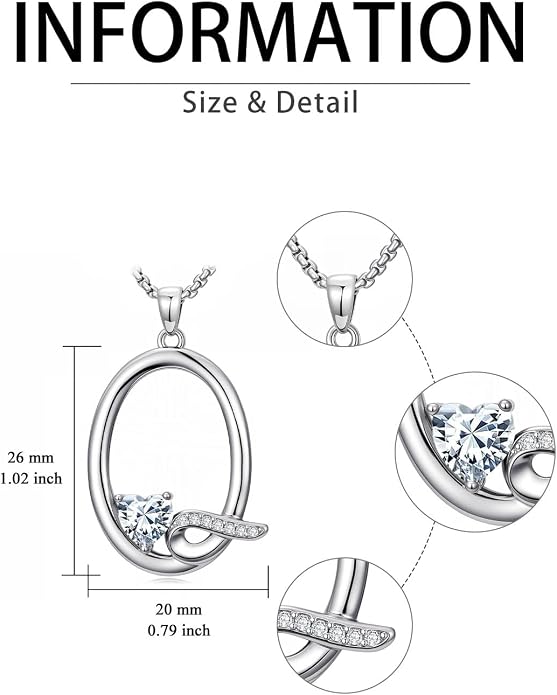 Birthday Gifts for Women Alphabet A to Z Initial Birthstone Pendant Necklaces for Women - 18k White Gold Plated Personalized Name Jewelry Anniversary Graduation Gifts for Wife Her Daughter Girlfriend(with Gift Box)