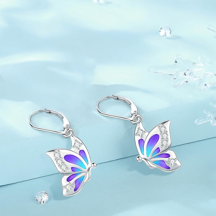 Tree of Life/Cat/Turtle/Butterfly/Flower/Celtic/Turquoise/Moonstone Dangle Earrings for Women Sterling Silver Cute Animals Drop Earrings Jewelry Gifts