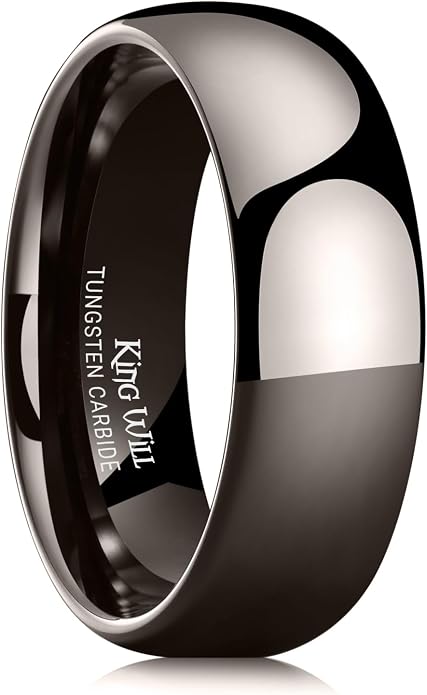 King Will Tungsten Carbide Wedding Band for Men Women Promise Rings for Couples Domed High Polish