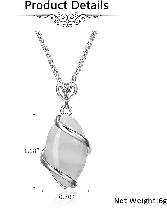 Jovivi Amethyst Rose Quartz Stone Necklace for Women Men, Full Wire Wrapped Natural Gemstone Reiki Healing Crystal Pendant Jewelry