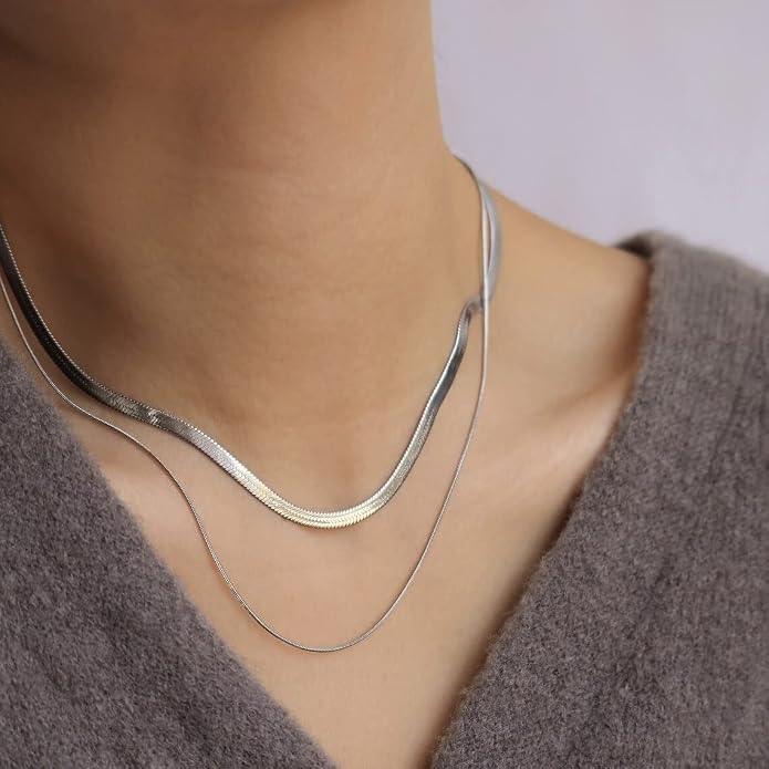 Natural Freshwater Baroque Pearl Necklace 14K Gold Plated Dainty Choker Necklace for Women Girls Snake Chain/Cuban Link/Paperclip/Ball Beaded Chain/Tennis Chain Fashion Jewelry for Gift