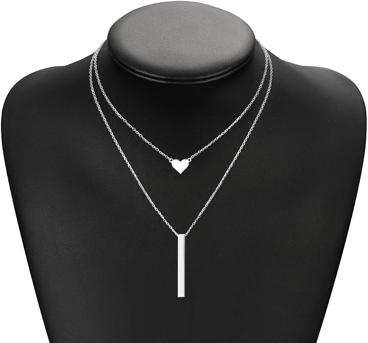 MeMoShe Custom Name Necklace Personalized 3D Engraved Bar 18K Gold Plated Customized Name Jewelry with Adjustable Chain Charm Birthday Gifts for Women Men