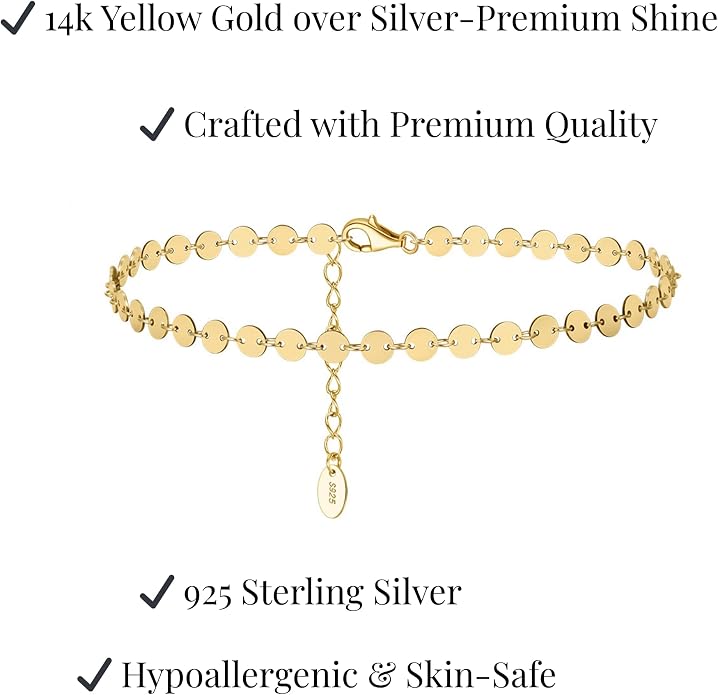925 Sterling Silver Chain Anklets Bracelet For Women Adjustable Anklet Bracelet With Rhodium Plating For Long-Lasting Shine Silver Anklets For Women Jewelry Gift for Women