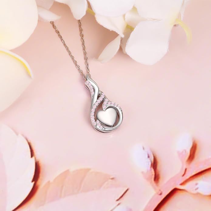 Cremation Jewelry 925 Sterling Silver Teardrop Urn Necklace for Ashes Heart Shape Memorial Keepsake Pendant for Human Ashes for Women Gift