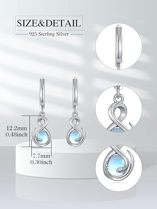 Dorunmo Moonstone Dangle Drop Earrings s925 Sterling Silver Leverback Earrings Filigree Moonstone Jewelry Birthday Gifts for Women