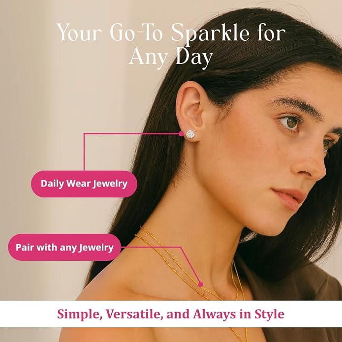 Gempires Gemstone Druzy Stud Earrings for Women 14k Gold Plated Handmade Prong Set Studs Raw Crystal Hypoallergenic Jewelry Minimalist Every Ocassion Gift